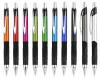 Plastic promotional ballpen with metal clip and long rubber grip