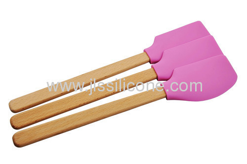silicone bakeware spatula with wood handle