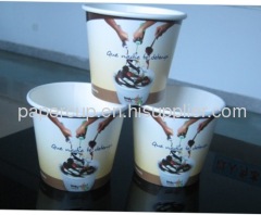 Food grade disposable paper yogurt cup