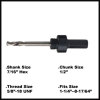 7/16&quot; hex shank arbor thread size 1/2-20UNF chuck size 1/2 fit hole saw 9/16-1-3/16