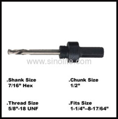 7/16" hex shank arbor thread size 1/2-20UNF chuck size 1/2 fit hole saw 9/16-1-3/16