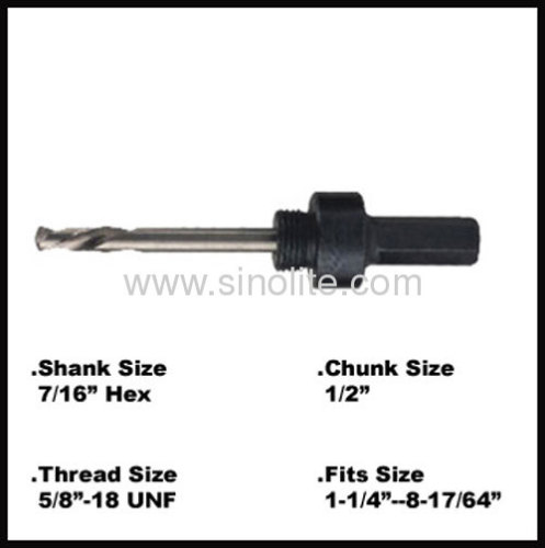 7/16" hex shank arbor thread size 1/2-20UNF chuck size 1/2 fit hole saw 9/16-1-3/16