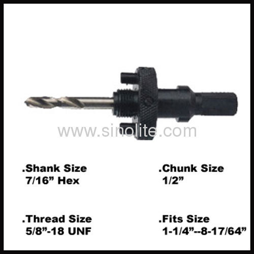 7/16" hex shank arbor thread size 5/8-16UNF chuck size 1/2 fit hole saw 1-1/4-8-17/64