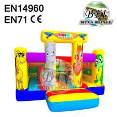 Yellow Animal Inflatable Zoo Castle