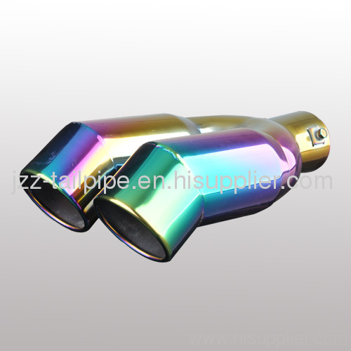 Universal duoble colorful stainless steel exhaust tail pipe