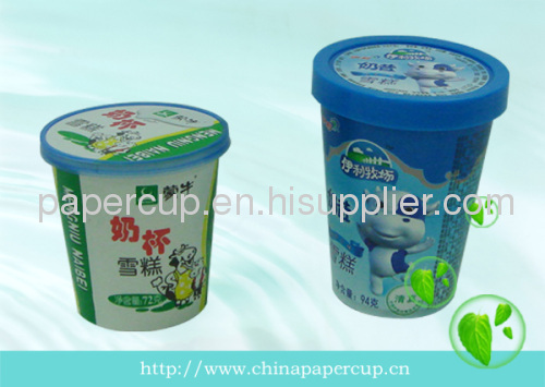 paper yogurt cup ice cream bowls with food grade ink and paper