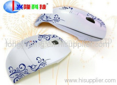 Elegant appearance Blue & White Porcelain foldable wireless mouse