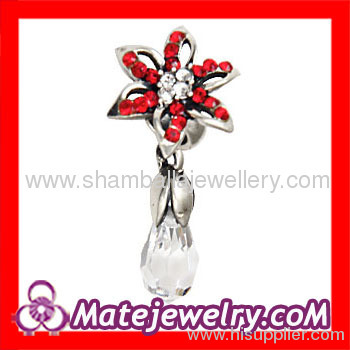 Austrian Crystal pave sterling silver European dangle Lily Bri Charm beads