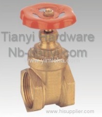 Horizontal Manual Brass Red Color Handle Gate Valve for Water