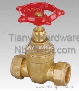 Red Color Handle Horizontal Manual Brass Two General Formula Gate Valve
