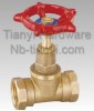 1/2&quot; High Quality Brass stop valve with Red Handle