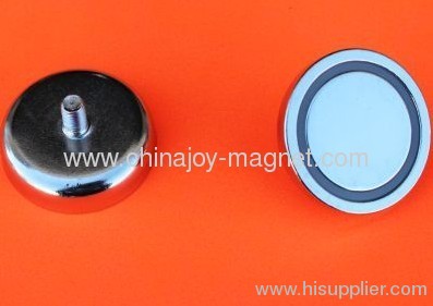 Neodymium Cup Magnets w/M8 Threaded Male Stud 2 inch