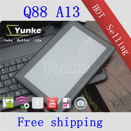 7 inch mid a13 tablet pc mid q88 wifi 4GB flash dual camera front and back 30MP Android 4.0