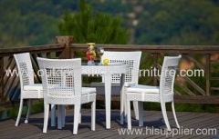 Patio rattan furniture dining table and chairs