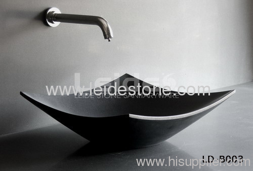 Black granite bathroom sink art wash basin