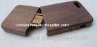 Shockproof Walnut Wood Iphone 5 Protective Cases With Smooth Felt