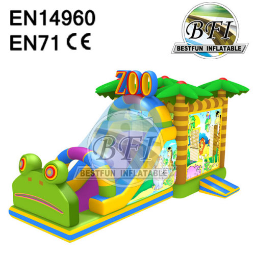 Frog With Jungle Inflatable Animal Zoo Combo