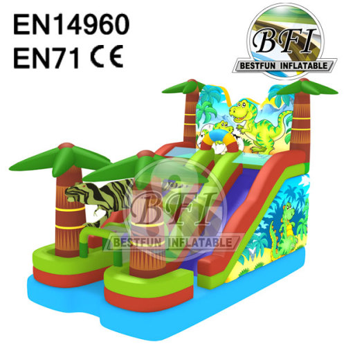 Kids Dino King World Inflatable Dinosaur Slide