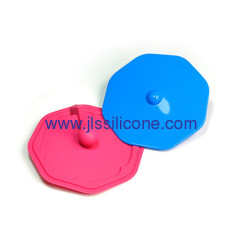 kitchen tools heat resistant silicone cup lid with note shaped handle