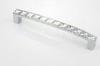 Chrome Brushed Zinc Alloy Crystal Furniture Handles For Dresser