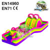 Pink Giant Inflatable Obstacle With Climbing