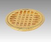 Circular Zinc Alloy Gold Plated Floor Drain with Clean Out with Outlet 96mm