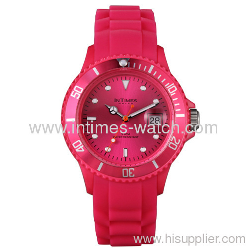 quartz watch with plastic case silicone band 15 colors Japan quart watch from Intimes quartz watch collection