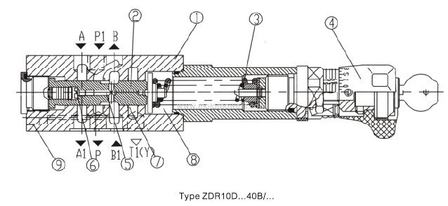 3-way direct operated valve of sandwich plate design with a pressure ...