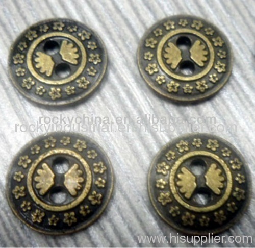 2H Embossed Flowers Logo Metal Button