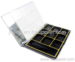 Fashionable 10 colours square shape plastic eyeshadow case w/mirror