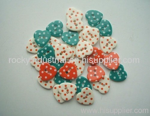 Lovely Heart Shape Plastic Children Button