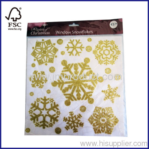 Christmas Snowflake Window Stickers with Glitter