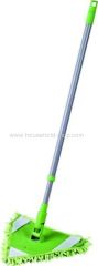 Chenille green triangle mop with 120cm pole