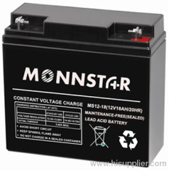 good backup performance 12v18ah sla battery