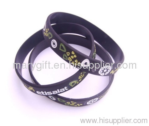 Etisalat black silicone bracelets