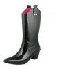 Shiny solid ladies cowboy rubber rain boots