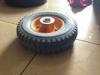 Solid PU Flat Free Cart Wheels For Wheelbarrow , 2.50-4 PU1410