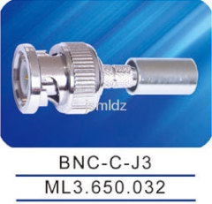 BNC male connector with crimp