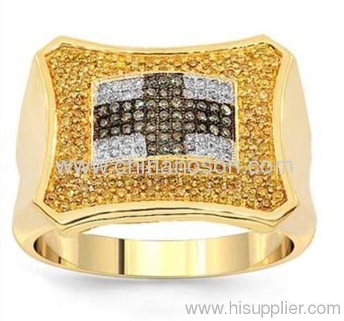 Fashion brass cross jewellery ring