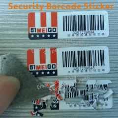 Custom Security Bar code Labels,Anti-counterfeiting Destructible Barcode Label Sticker