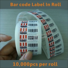 Tamper Proof Security Barcode Stickers In Roll,One Time Use Can Not Remove Self Adhesive Destructible Labels