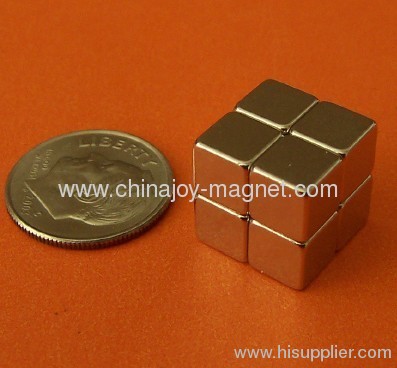 Strong Rare Earth Magnets Cube Nickel Coated Magnets