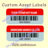 Custom Destructive Asset Label,Warranty VOID If Remove Sticker for Asset Tracking,Silver PET Property Stickers