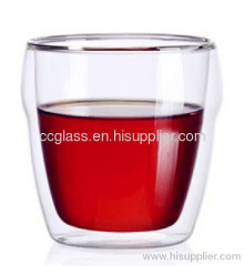 Insulated Mouth Blown Double Wall Glass Teacup