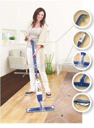 Extensible plastic spray flat mop with Aluminum Pole