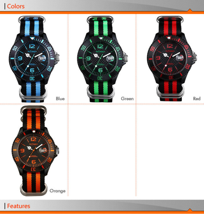 IT-057N Hot selling Intimes brand wrist watches 44MM size 4 colors Japan Movt CE & RoHS 5ATM wrist watches