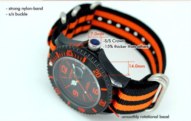 custom watches 44mm IT-057N plastic case nylon bracelet Japan Movt. From Intimes brand custom watches collection