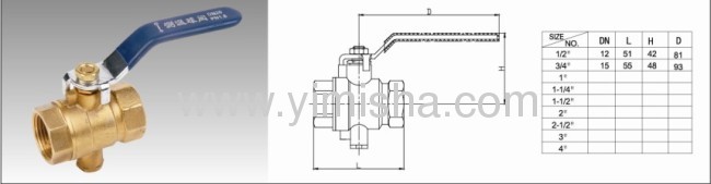 Manual Brass Blue Handle Temperature Testing Hard Seal Thread Ball valve