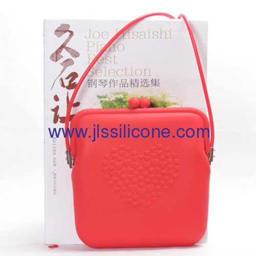 Charming silicone shopping bag with heart design