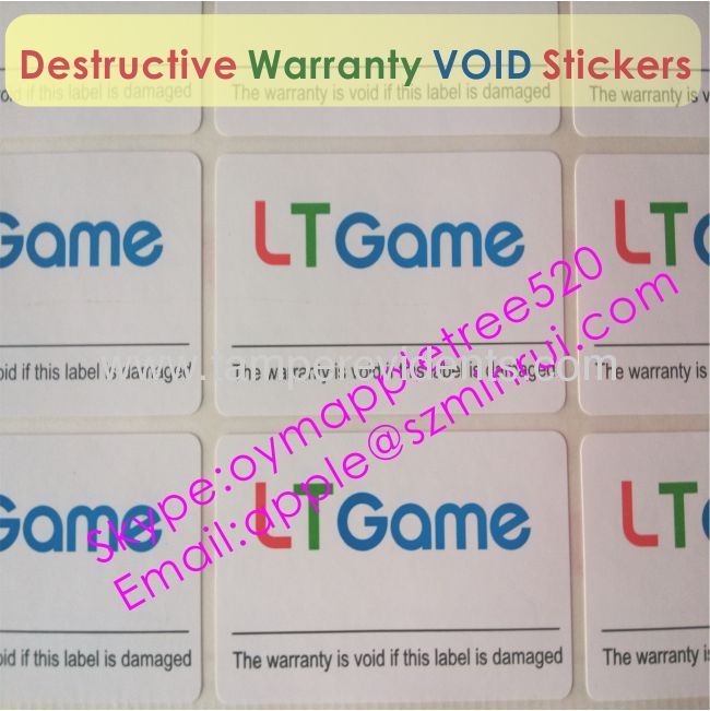 Custom Big Size Fragile Eggskin Labels,Destructive Tamper Proof Sticker with UV inks,Make Your Own Security Stickers